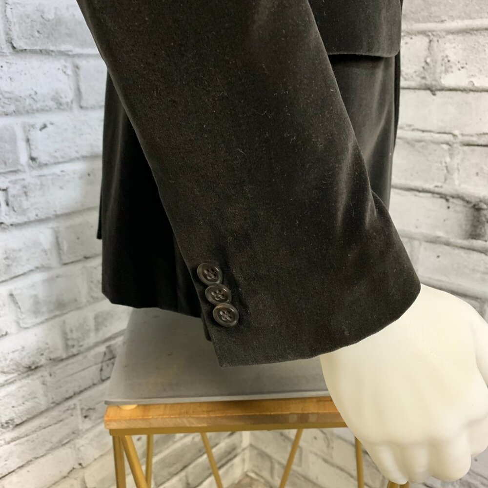 Banana Republic Velvet Blazer Sport Coat Mens 40S Black Tailored Fit Two Button - Picture 4 of 16